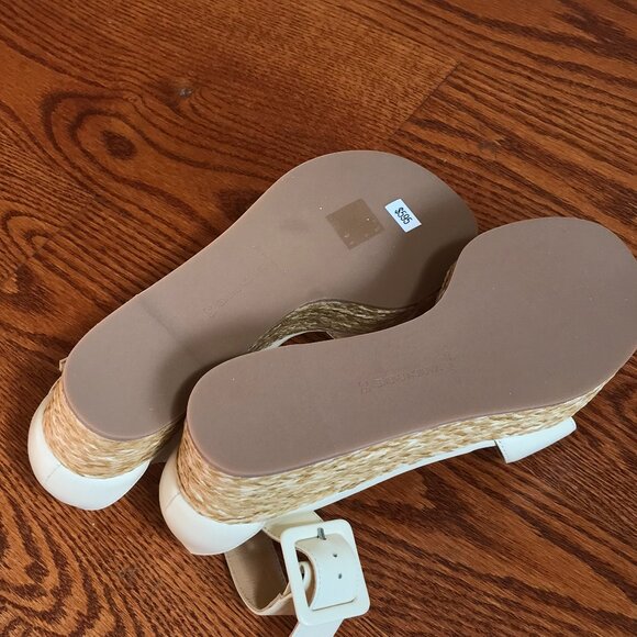 NEW Marion Parke Betsy Wedge Sandals Espadrilles Womens 36 6 Ivory Leather NIB - Picture 6 of 9